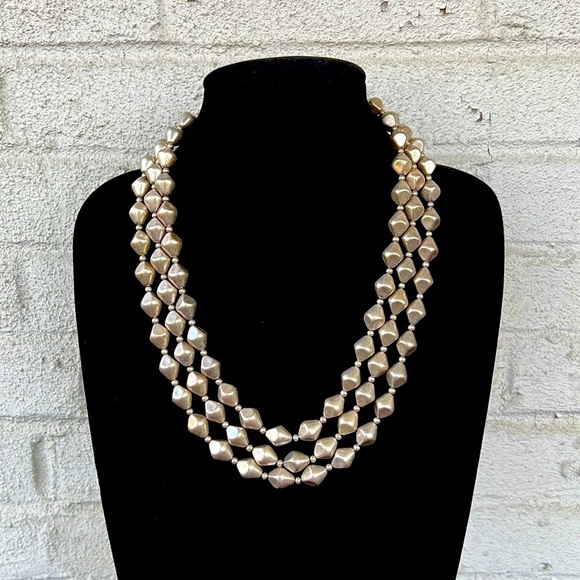 Long Silver Beaded Necklace & Earring Set - Picture 5 of 7